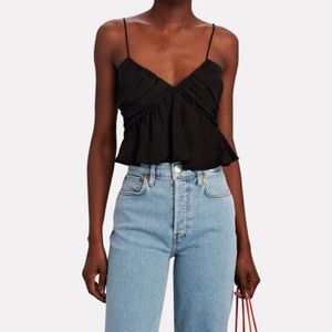 FRAME Gathered Crepe De Chine Camisole